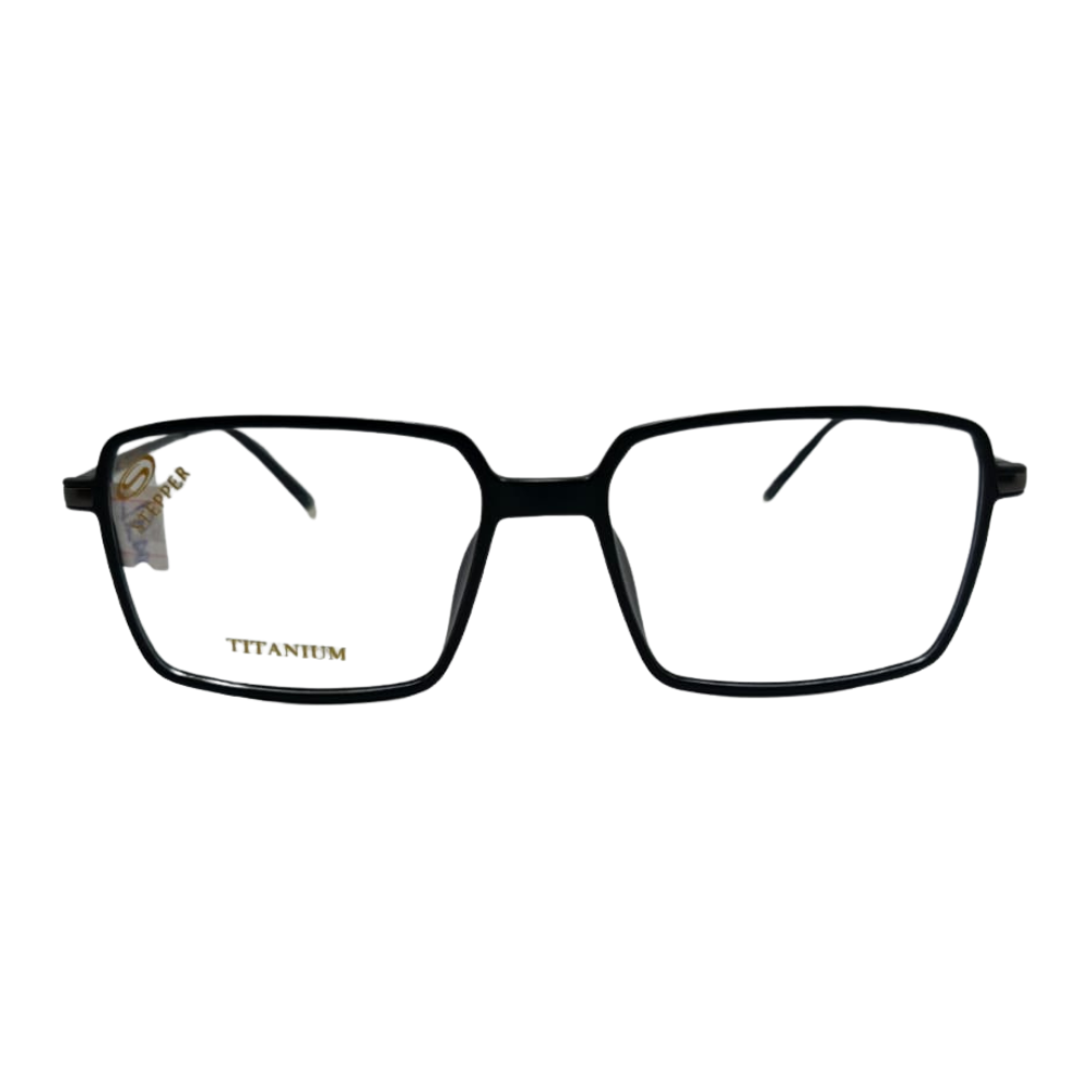 1 Black Titanium Rectangular Eyeglasses Frame - Image 1