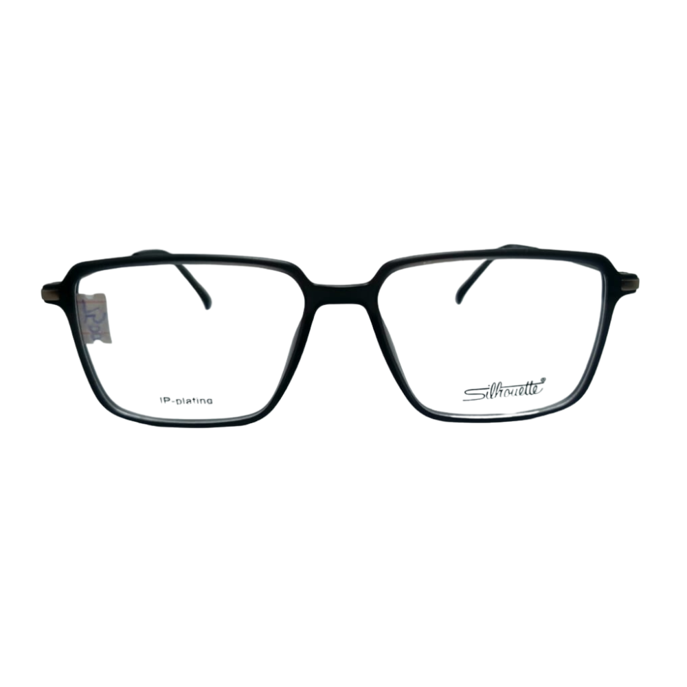 1 Silhouette Black Slim Rectangular Eyeglasses Frame - Image 1
