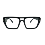 Double-Bridge Black Eyeglasses Frame