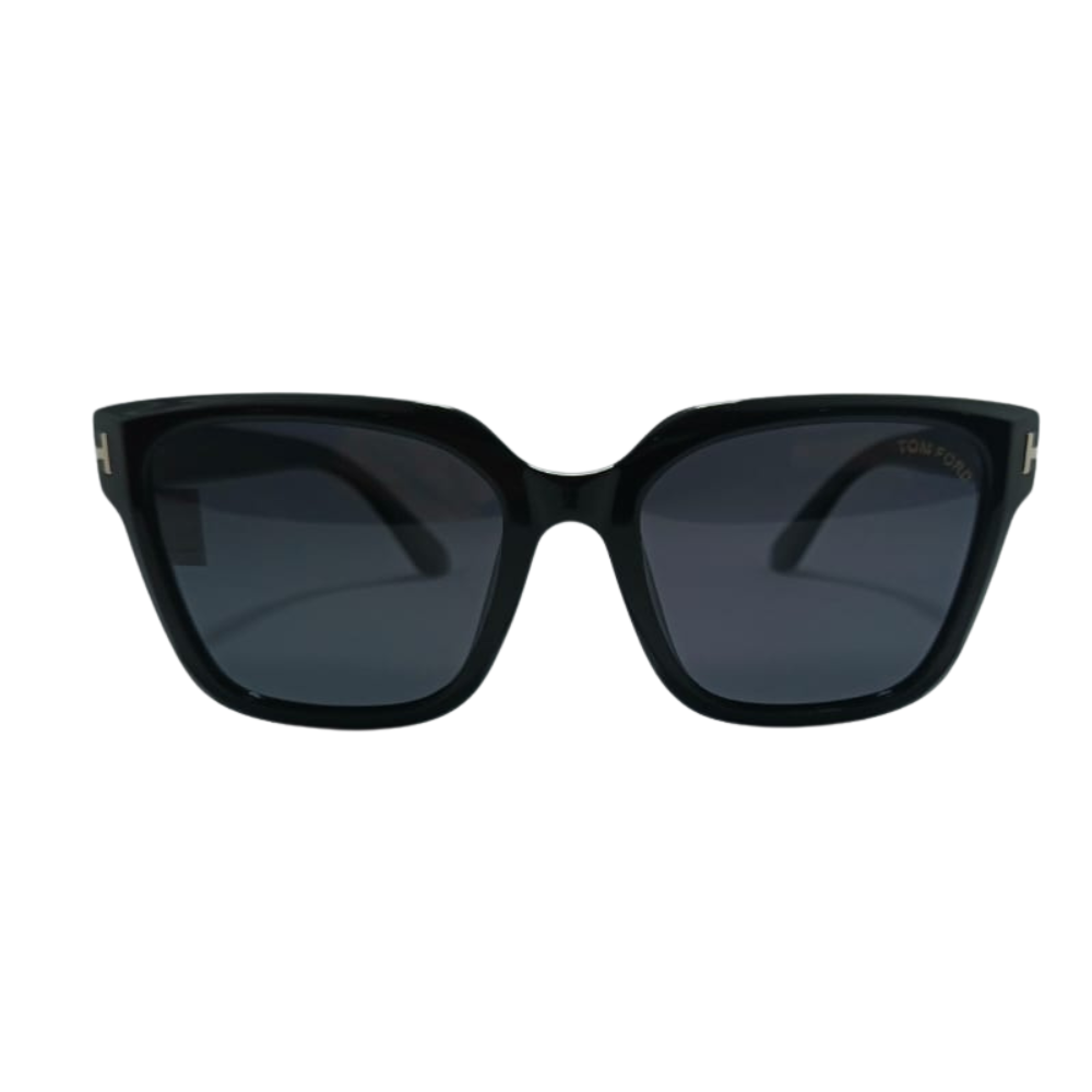 2 Square Black Sunglasses with Grey Lenses - Image 1
