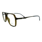 Double-Bridge Olive Green Eyeglasses Frame - Image 2