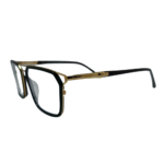 Black and Gold Double-Bridge Eyeglasses - Image 2