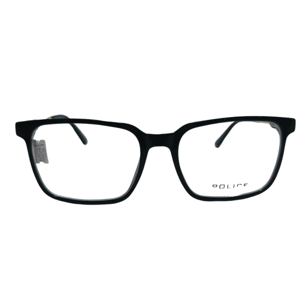 3 Square Black & Gold Full-Rim Eyeglasses Frame - Image 1