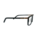 Black Rectangular Eyeglasses with Gold Top Bar - Image 4