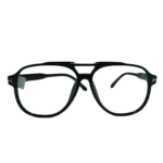 Double-Bridge Black Eyeglasses Frame