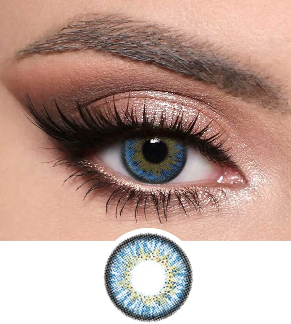 Aqua Blue Optiano Aqua Blue Colored Contact Lens - Image 1