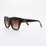 Dark Brown Oversized Square Gradient Sunglasses - Image 4