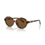 Miu Miu Round Tortoiseshell Sunglasses with Brown Lenses - Image 2