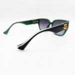 Dark Green Oversized Square Gradient Sunglasses - Image 3