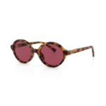 Miu Miu Round Tortoiseshell Sunglasses with Pink Lenses - Image 2