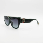 Dark Green Oversized Square Gradient Sunglasses - Image 2