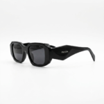 Geometric Black Sunglasses with Grey Lenses - Image 3
