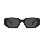 Geometric Black Sunglasses with Grey Lenses