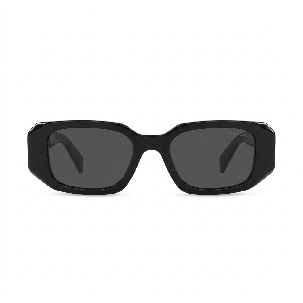 Gemini_Generated_Image_pkzm14pkzm14pkzm Geometric Black Sunglasses with Grey Lenses - Image 1