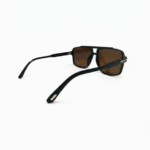 Double-Bridge Black Sunglasses with Brown Lenses - Image 2