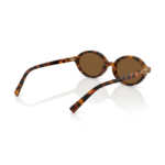 Miu Miu Round Tortoiseshell Sunglasses with Brown Lenses - Image 3